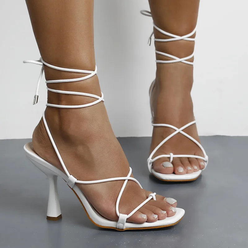 High Heels women Fashion Sexy Woman Pumps White Black Gladiator Sandals Wedding Party Shoes on Heels Big Size 35-43