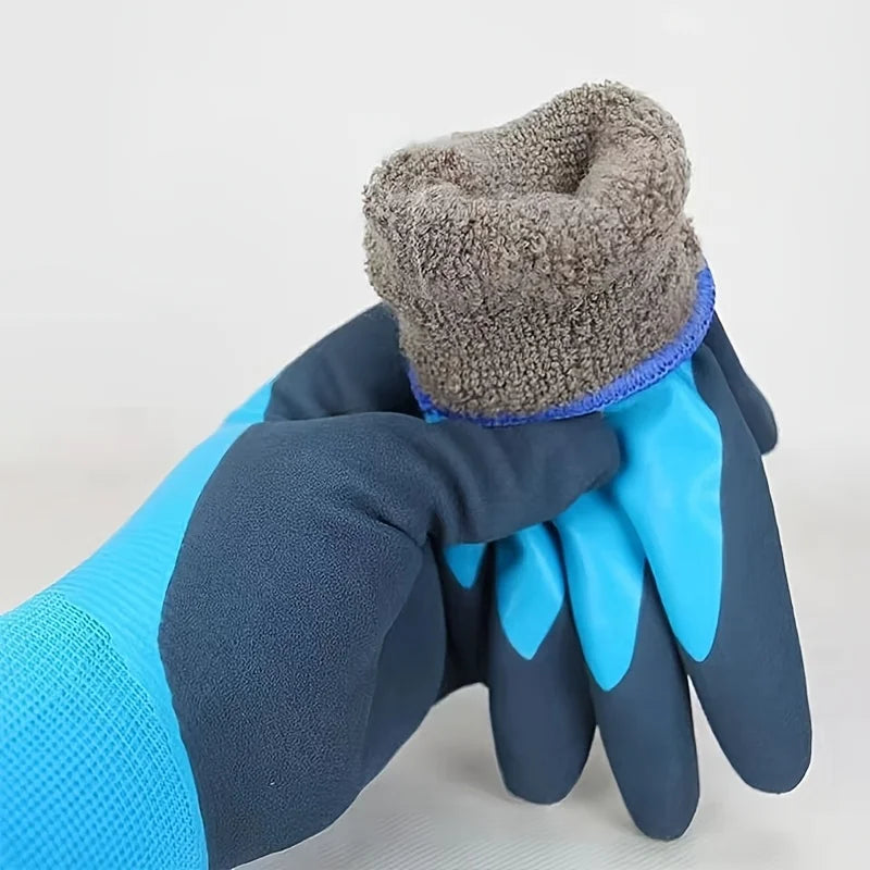 1 pair of men's cold and waterproof winter work gloves, warm and durable mechanical gloves, suitable for cold weather