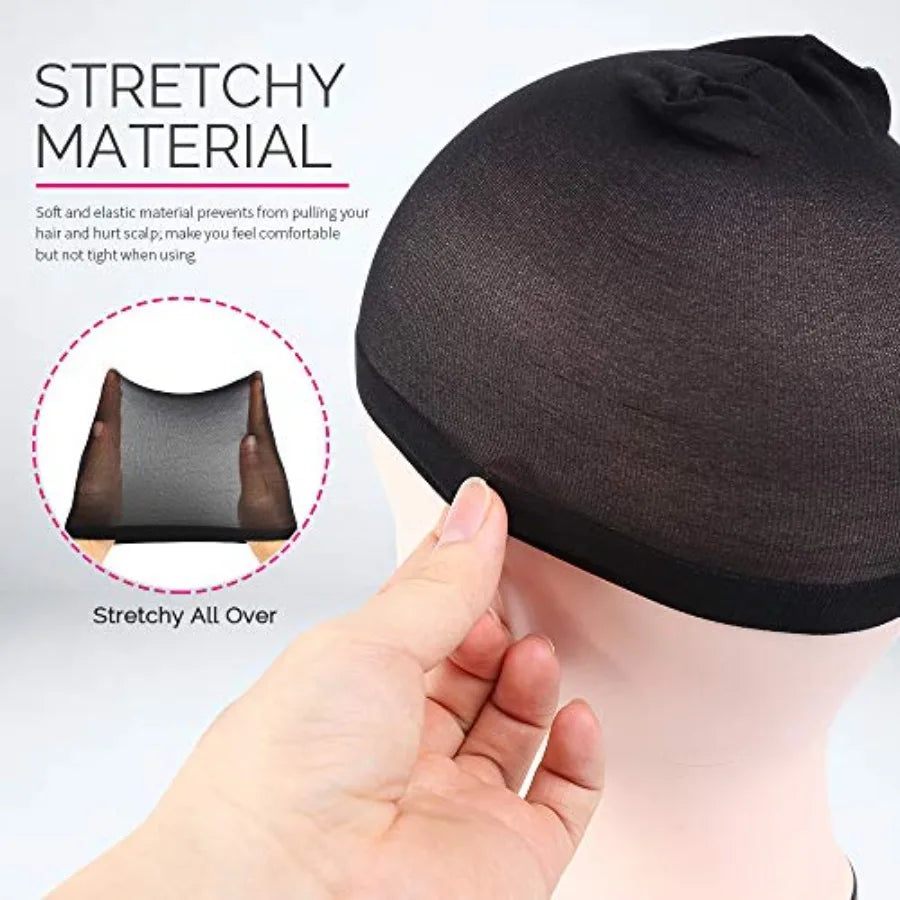 Wig Cap, s, 4 Pieces Stocking Wig Caps for Women Black