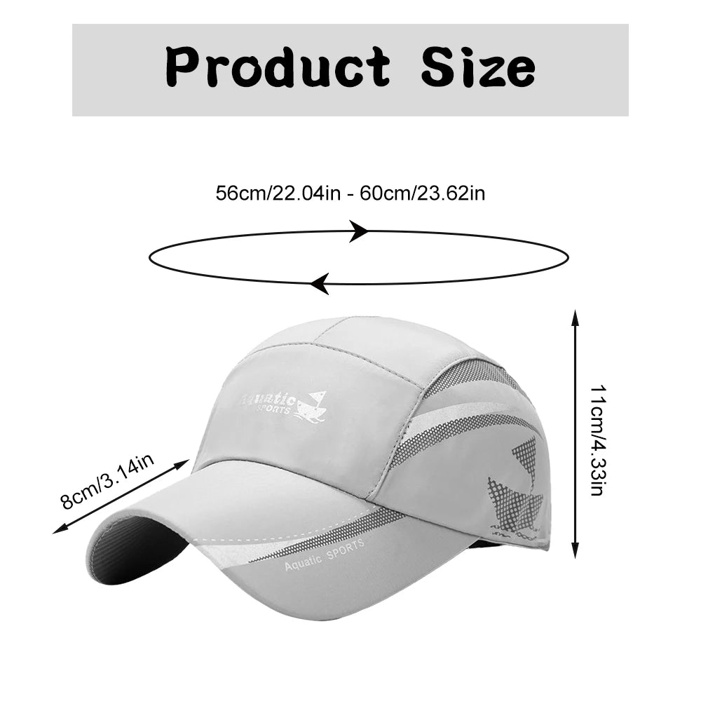 2 Pcs Fashionable Quick-drying Baseball Caps Outdoor Sports Sweatproof Casual Caps