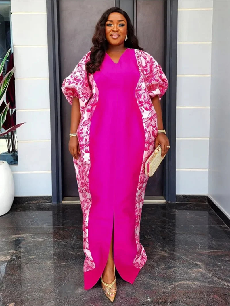 Customized Elegant African Dresses for Women Muslim Embroidery Boubou Robe Dashiki Africa Clothes Ankara Outfit Evening Gown wit