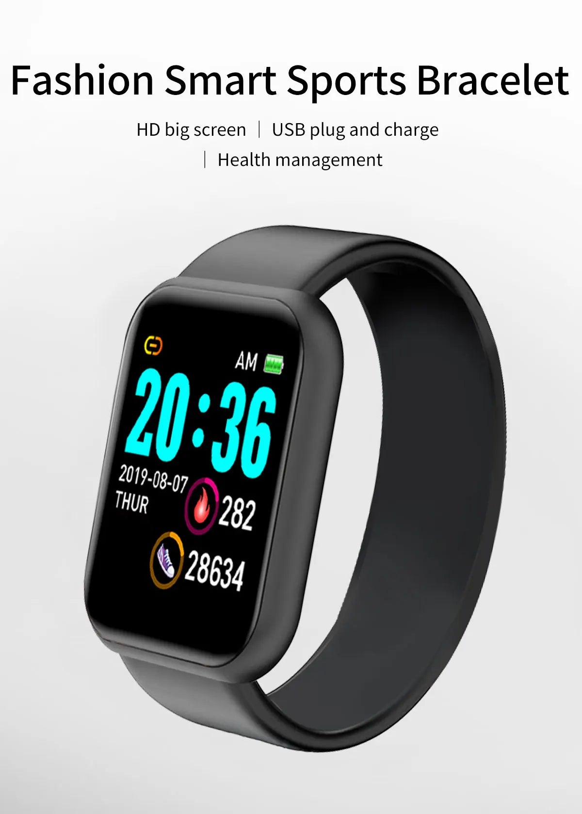 Smartarmbånd Smartklokker Menn Kvinner Gaver Sport Blue Tooth Band Puls Blodtrykk Fitness Tracker For Android IOS