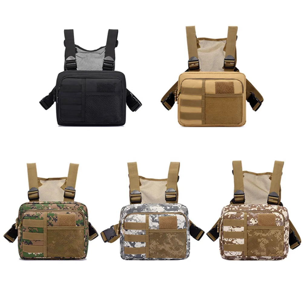 Tactics Vest Bag Streetwear Functionality Chest Bag Portable Oxford Multifunctional Multi-pockets Waterproof for Running Travel