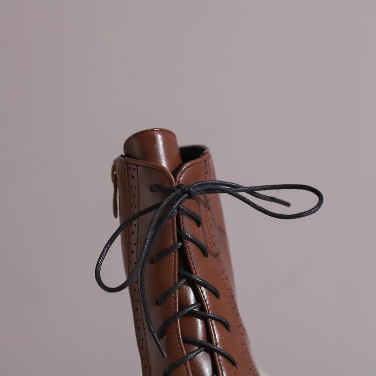New Fashion Boots for Women High Quality Leather Women's Short Boots Daily Women High Heels Lightweight Womens Shoes Botas Mujer