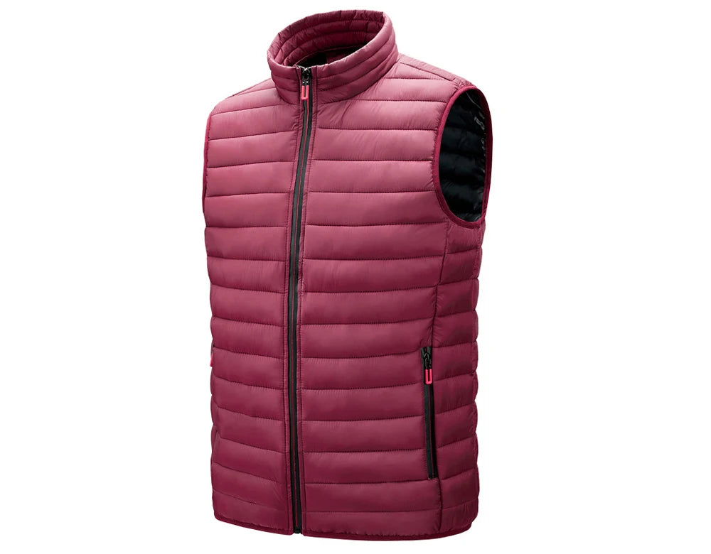 Winter Men Warm Vests Fashion Men Stand Collor Lightweight Padded Down Waistcoats Men Cotton Windbreaker Sleeveless Jackets 6XL