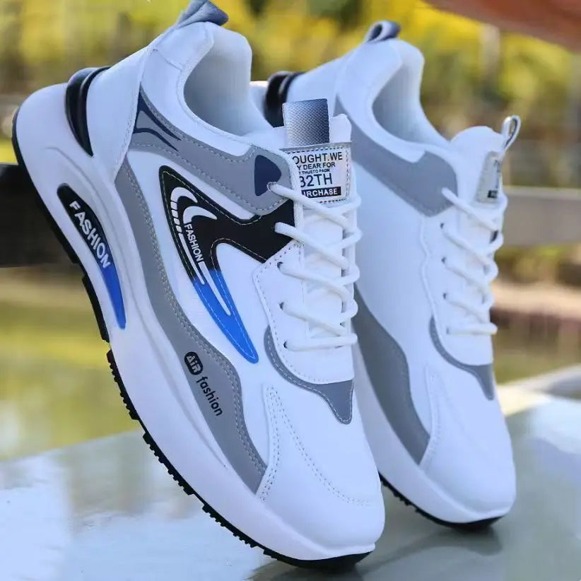 Shoes for Men Lightweight Pu Leather Casual Shoes New Men's Sneakers Fashion Men Tennis Shoes Breathable Sport Running Shoe