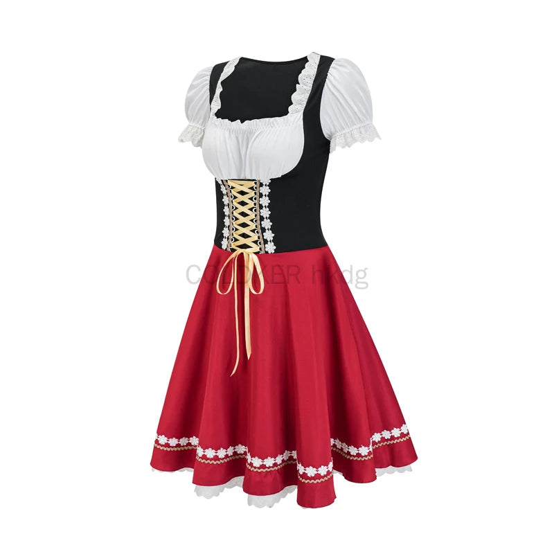 New Women's Munich Oktoberfest Costume Dirndl Dress Traditional German Bavarian Beer Girl Party Dresses
