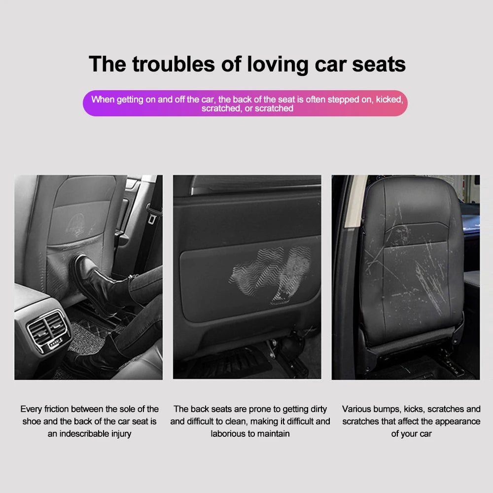 Almohadilla de respaldo de asiento de coche, asiento de seguridad, alfombrillas antipedales para niños, almohadilla de barro antipedales, accesorio de bolsa de almacenamiento interior