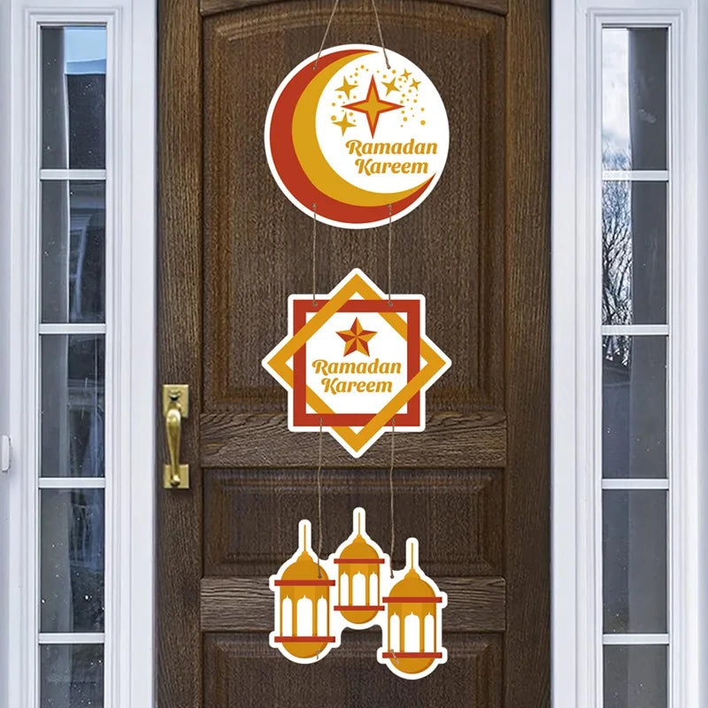 EID Mubarak Decorations Door Hanging Ramadan Decor for Home Door Hanging Ramadan Kareem Islamic Muslim Party Eid Al Adha