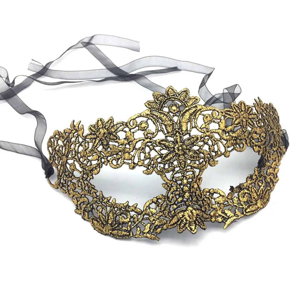 Show Queen Bronzing Costume Eye Mask Halloween Supply Cosplay Prom Props Dance Masks Venice Mask Lace Masquerade Party Supplies