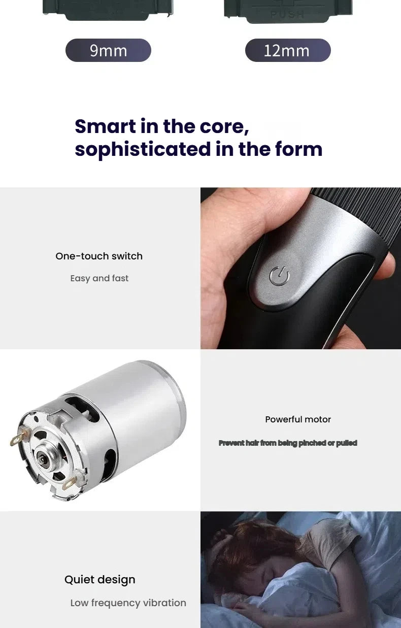 Hair Clipper for Men & Kids - Barber-Grade Beard Trimmer with Ceramic Blades Low Noise Precision Hair Cutting Machine