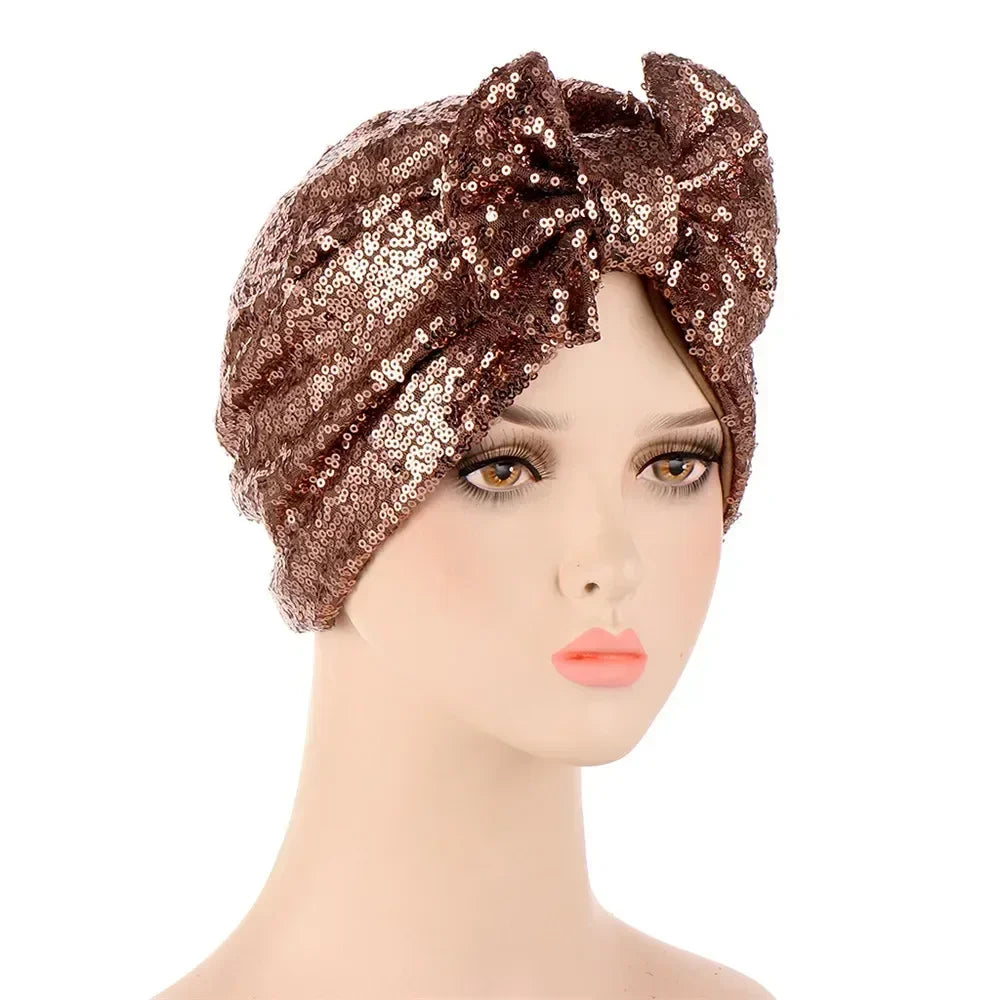 Sombrero turbante indio nuevo con nudo y lazo para mujer, hijab musulmán, pañuelo africano para la cabeza, gorro, gorro para pérdida de cabello, gorro de quimioterapia, pañuelos para la cabeza