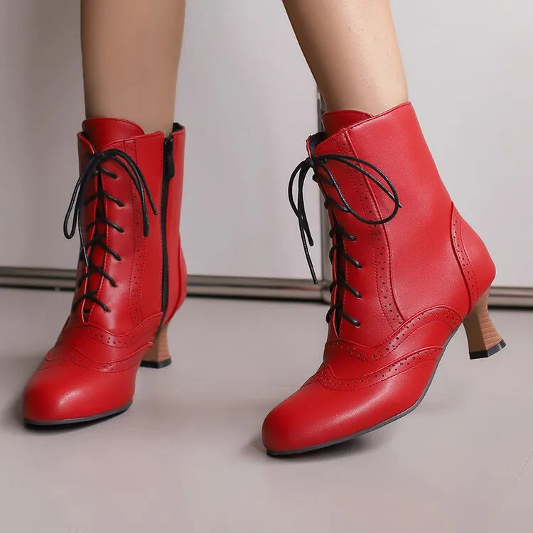 New Fashion Boots for Women High Quality Leather Women's Short Boots Daily Women High Heels Lightweight Womens Shoes Botas Mujer