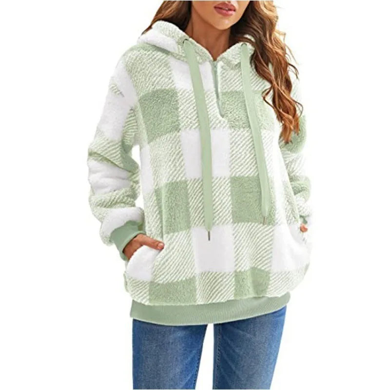 Plaid Fleece Hoodie