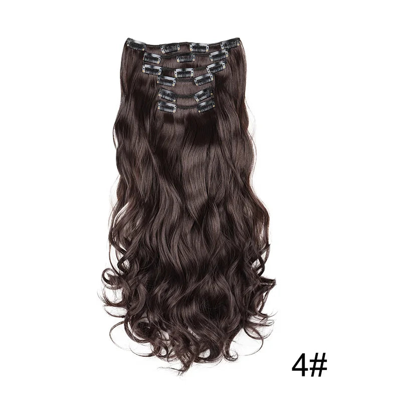 24" Long Curly Clip-In Hair Extensions – Soft, Ombre & Heat-Resistant