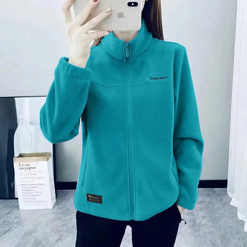 Plus Size XL-5XL Autumn winter Women's Casual Cardigan Jacket Outdoor Sports Snowflake Fleece Top Youth Couple Fleece Clothing