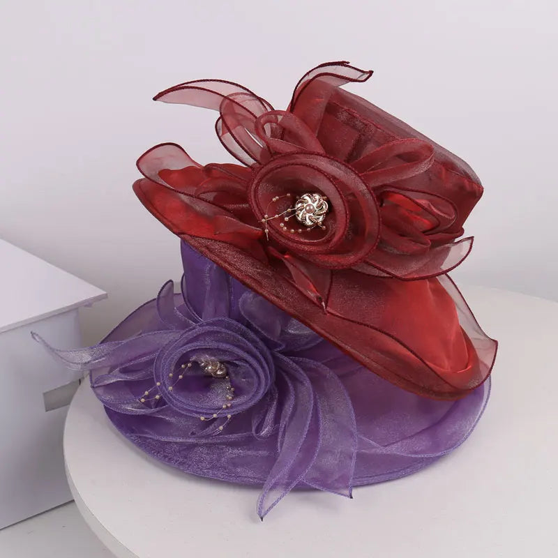 Fashionable Breathable Outdoor Travel Hat Elegant Floral Decoration Sunshade Cap Stylish Comfortable New Arrival
