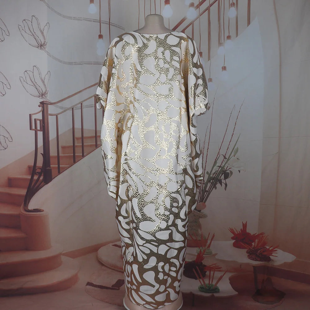 Top Fashion turkey dresses for women luxury Jacquard fabric african clothes Loose african dresses for woman