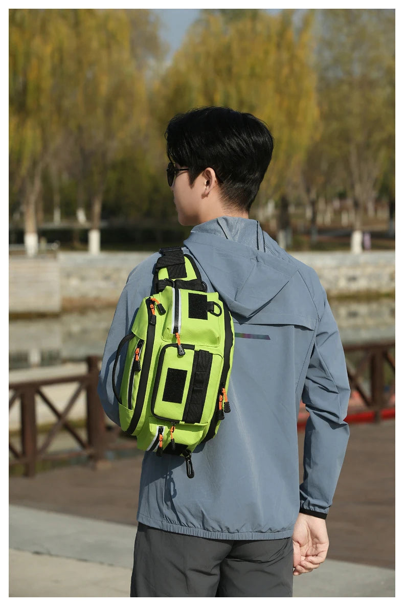 Fishing Lure Waist Bag Large Fish Box Accessories Outdoor Sports Tackle Gear Belt Bag Multi-pockets Crossbody Fishing Bag