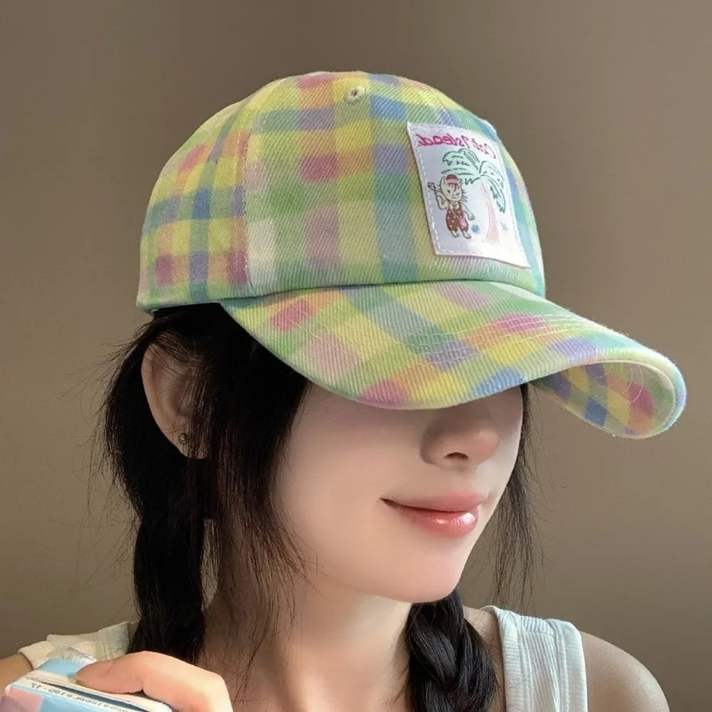 Fashion Korean Baseball Hat Embroidery Cute Peaked Cap Visor Spring Summer Snapback Cap Girls