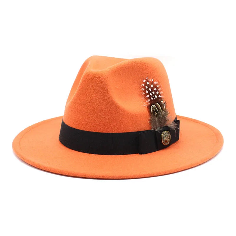 Sombrero Fedora Clásico de Plumas