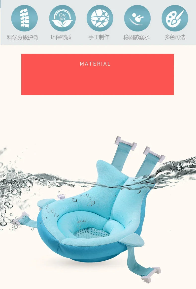 Cojín Flotante de Seguridad para Bebés Antideslizante para Bañera, Asiento de Baño Portátil, Almohadilla de Apoyo para Ducha