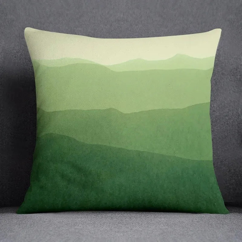 Green leaf pattern throw pillow cover home decoration office cushion cover bedroom living room sofa car cushion cover 45x45 cm