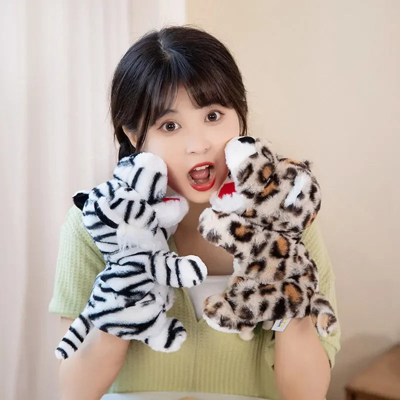 Stuffed Plush Animals Toys Hand Finger Story Puppet Kawaii Dolls Educational Baby Toys Duck Lamb Cow Dog Horse Children Gift