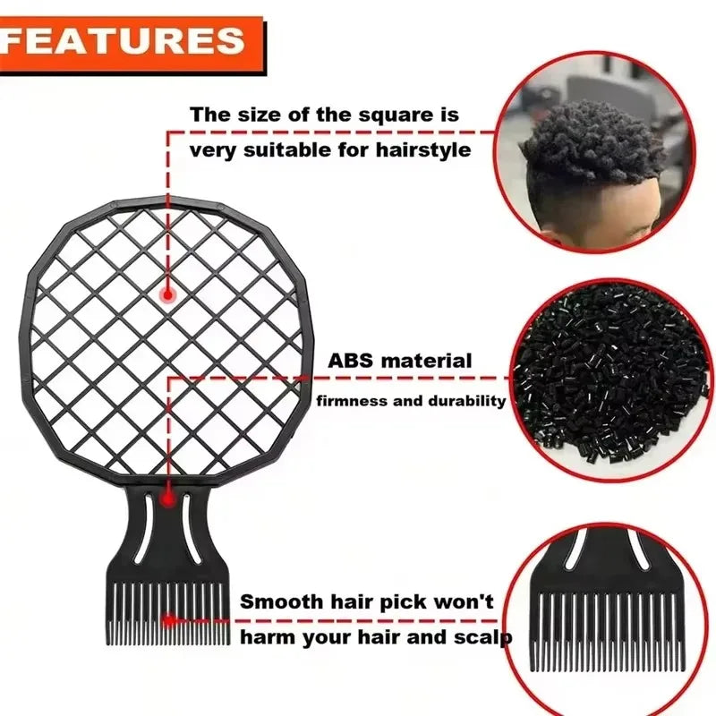 Peigne twist Afro pour dreadlocks et boucles - Outil de peignage double embout pour boucles