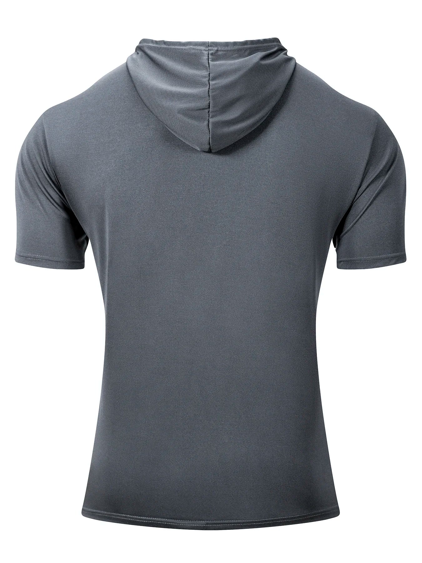 Men's Summer Hoodies T-shirts Short Sleeve Solid Color Loose Hooded Drawstring Pullover Tops Male Casual Sweatwear T-shirt