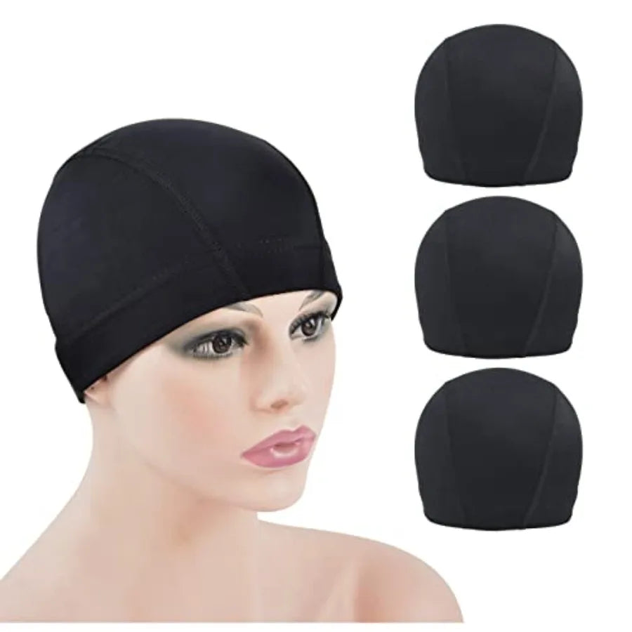 Gorras de peluca tipo domo para hacer pelucas, gorra de peluca elástica con banda elástica ancha, gorra tipo domo M