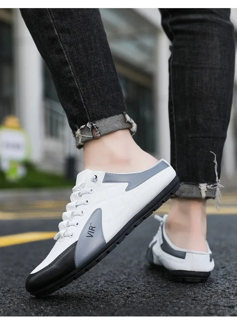 Summer Slippers for Men Trendy Men's Flat Bottom Casual Shoes Soft Sole Support Shoes Men's Sneakers