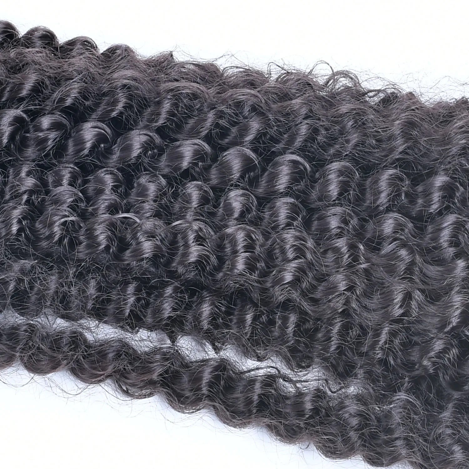 Jeedou Queues de cheval Cheveux bouclés lâches en anneau Design Afro Texture duveteuse Extension de queue de cheval synthétique pour femme Usage quotidien