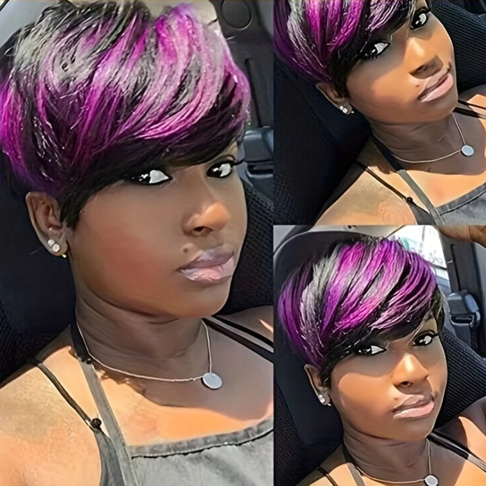 Purple Pixie Cut Wig