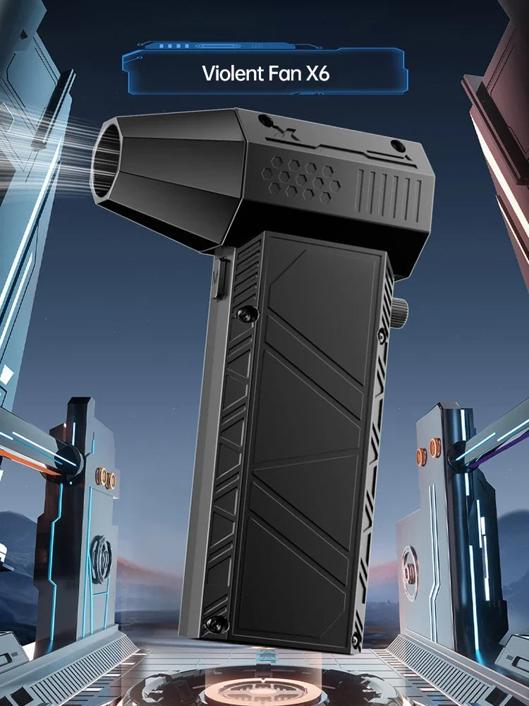 Soplador de aire X6 de 450000 RPM, potente aspirador de polvo, carga rápida, ventilador violento sin escobillas de viento fuerte para limpieza de coche/ordenador