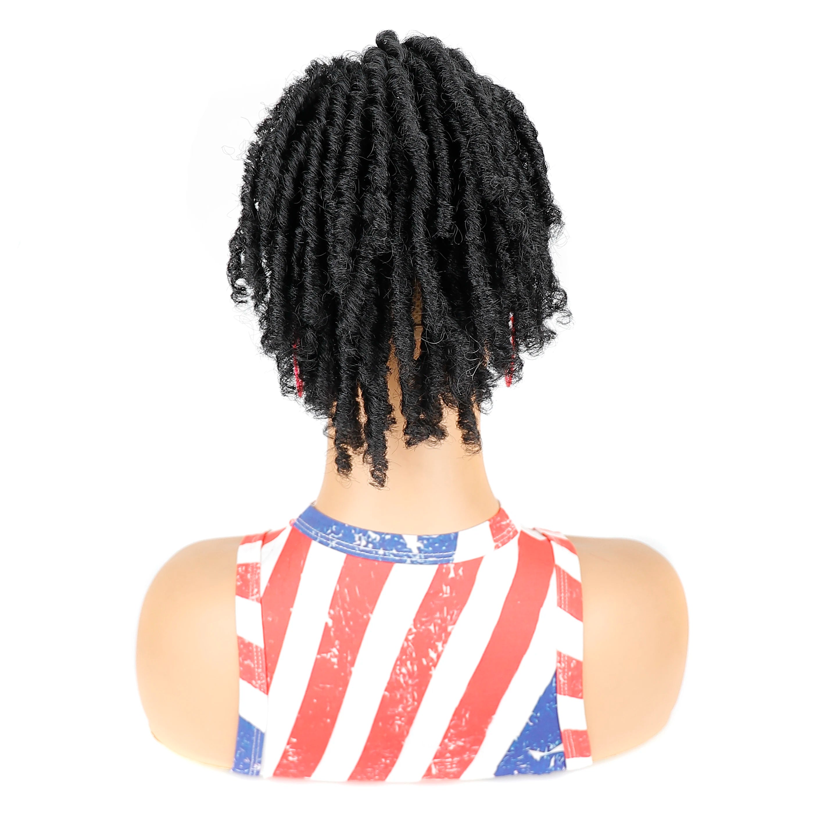 Perruque courte synthétique afro bouclée avec cordon de serrage, queue de cheval, dreadlocks, crochet, tressée, extension de cheveux à clipser pour femmes noires