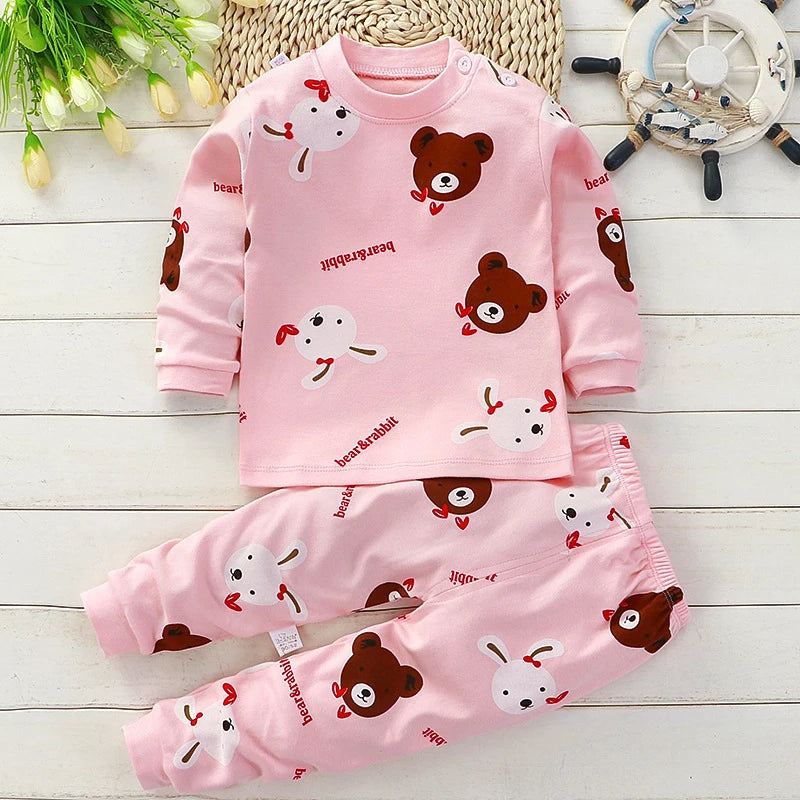 Ropa para niños Conjuntos infantiles Ropa para niños y niñas Algodón Ropa de otoño e invierno Pantalones Pijamas Ropa interior Regalo de Navidad