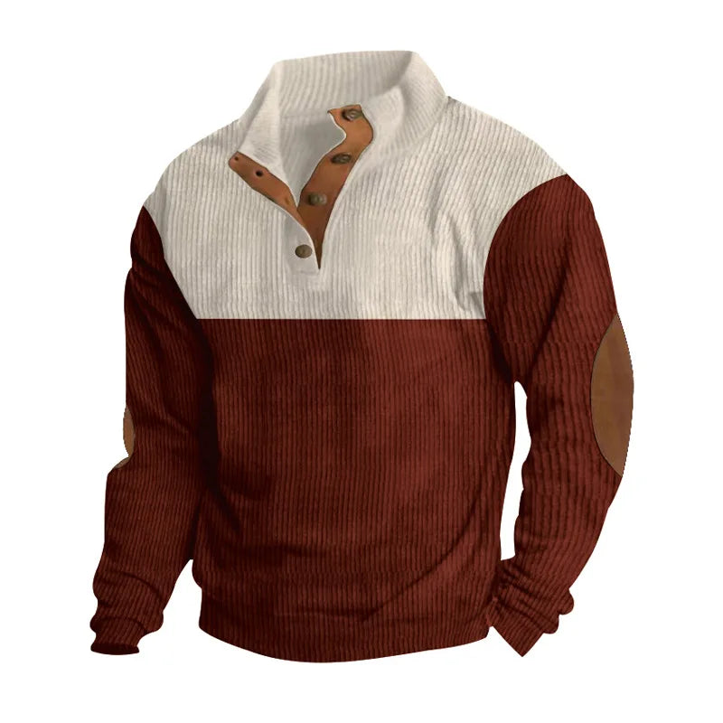 Men’s Color-Block Corduroy Sweatshirt