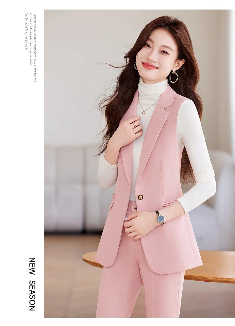 Women Pants Sets Off Shoulder Sleeveless Vest Top Female Pencil Pants Women 2 Piece Set Outfit Elegant Women's Pants Suit