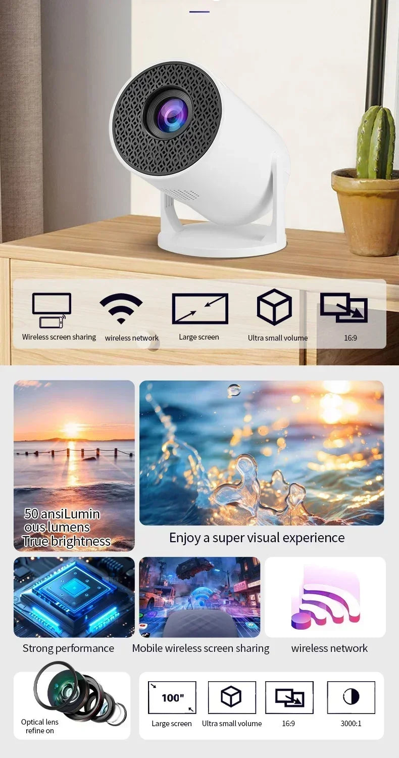 Projector  270° Adjustable LED 1080P Portable Movie Projector for Android Phone USB TV Stick Laptop