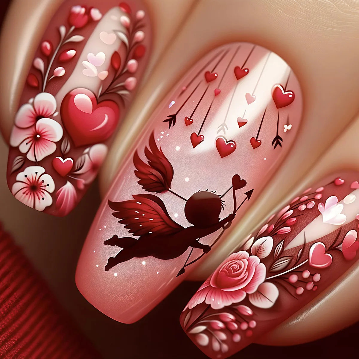 Heart Flower Press-On Nails (24PCS)