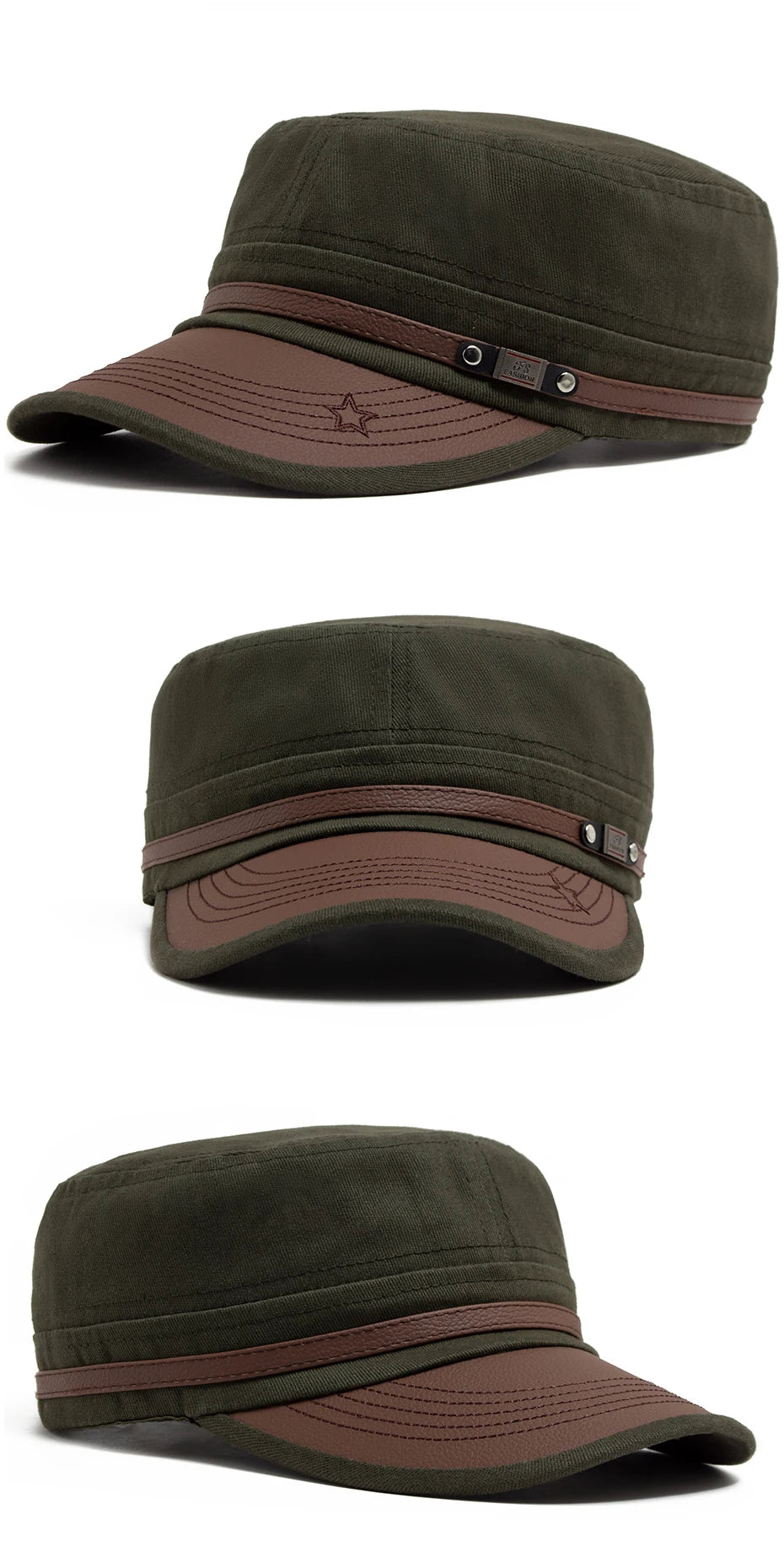 Flat Hat Women Fashion PU Leather Brim Men Baseball Cap Soft Cotton Cloth Casual Visor Trucker Hat Autumn Summer Adjustable