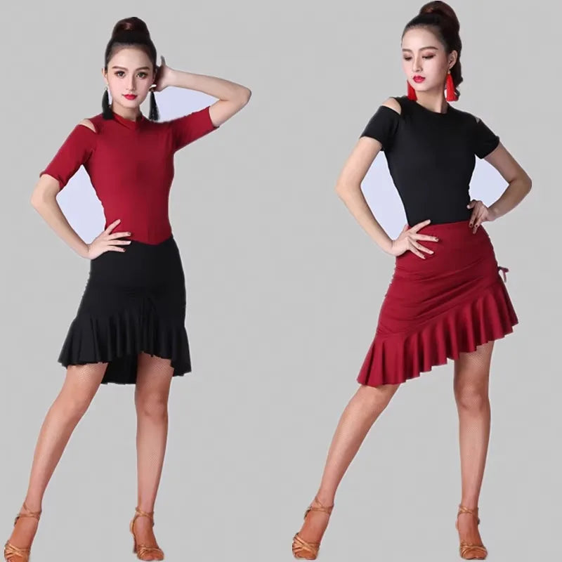 fishtail skirt for adult women modern irregular skirt fishbone bottom dress latin dance dress women competition line dance suit