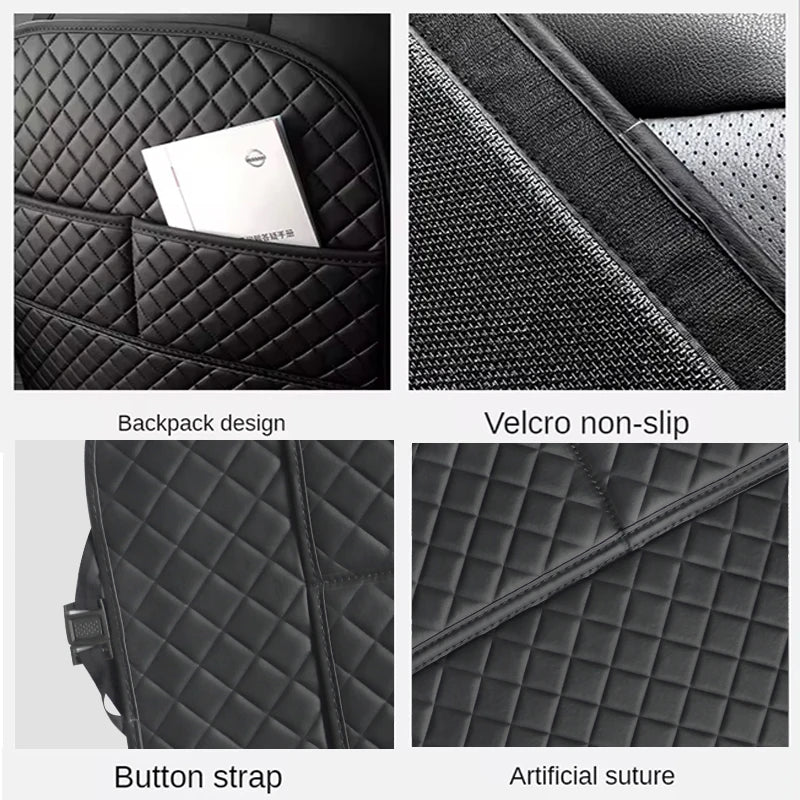 Kcimo Car Anti Kicks Pad Storage Mat PU Leather Universal Seat Back Leather Protector Cover Waterproof Backseat Child Kick Mats