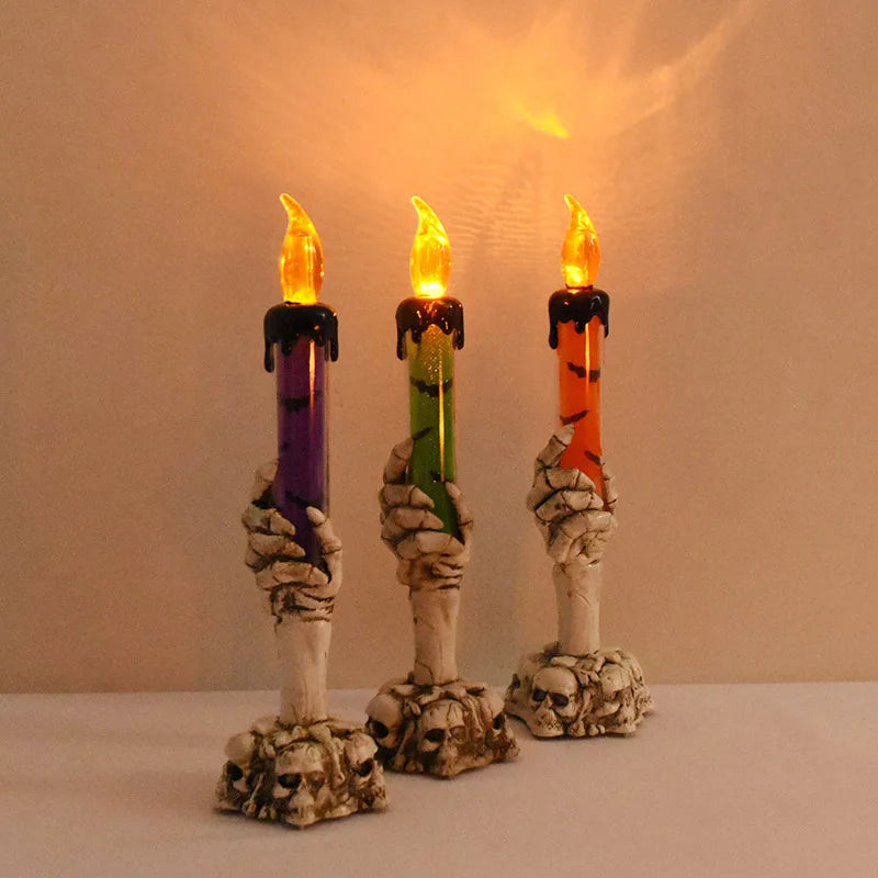 1pc Halloween Led Candles Skeleton Ghost Hands LED Light Happy Halloween Party Home Decoration Supplie Haunted House Horror Prop
