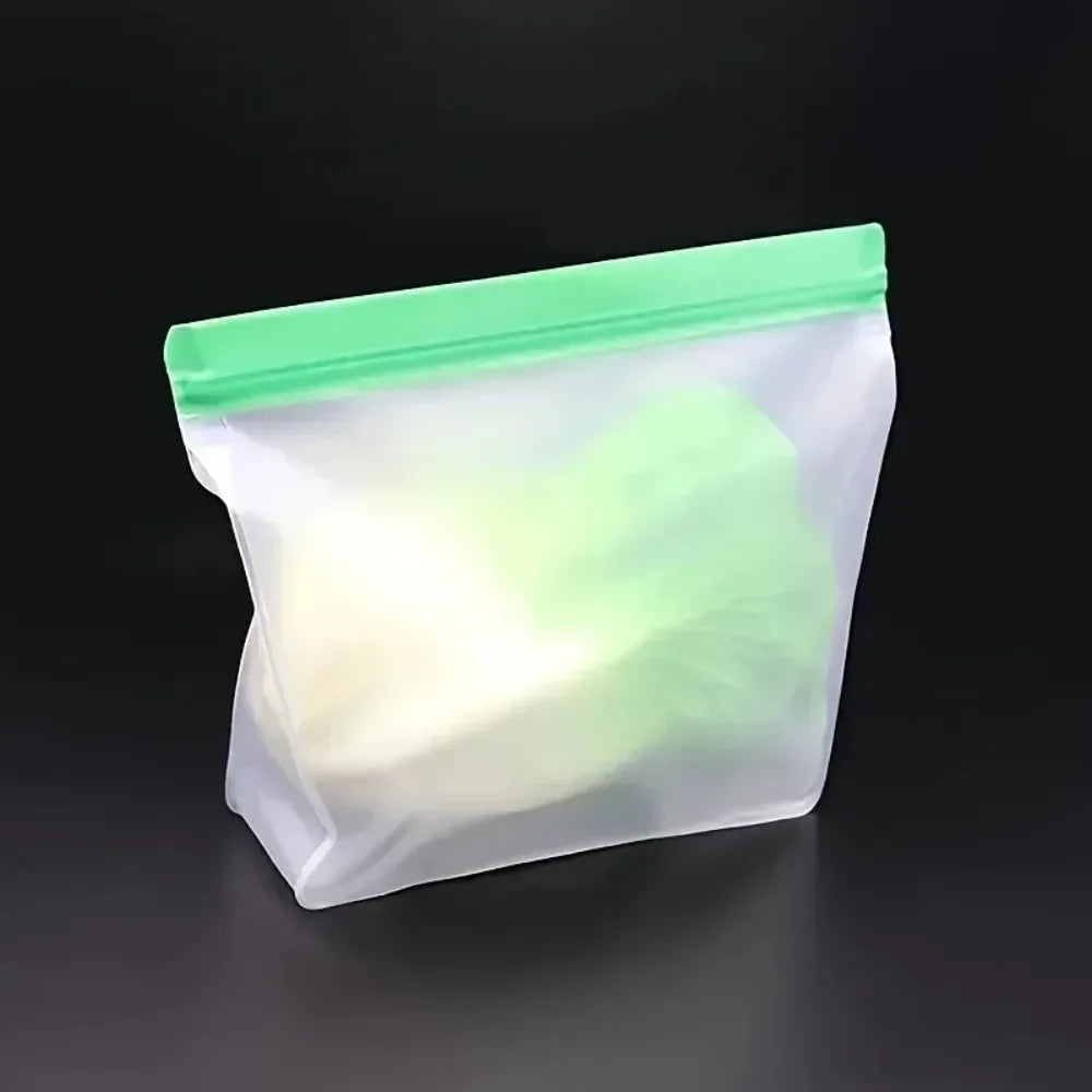 3 bolsas reutilizables de silicona para alimentos, bolsas reutilizables a prueba de fugas para congelador,