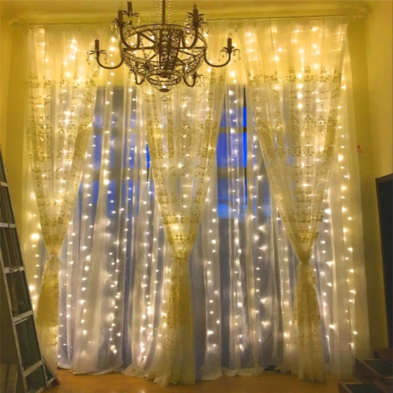LED String Lights Christmas Decoration Remote Control USB Wedding Garland Curtain 3M Lamp Holiday For Bedroom Bulb Outdoor Fairy