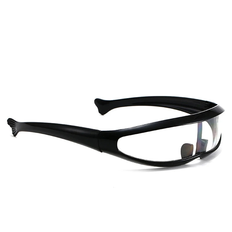 Futuristic Narrow Cyclops Visor Sunglasses Laser Eyeglasses UV400 Personality Mirrored Lens Costume Eyewear Glasses Men Glasses