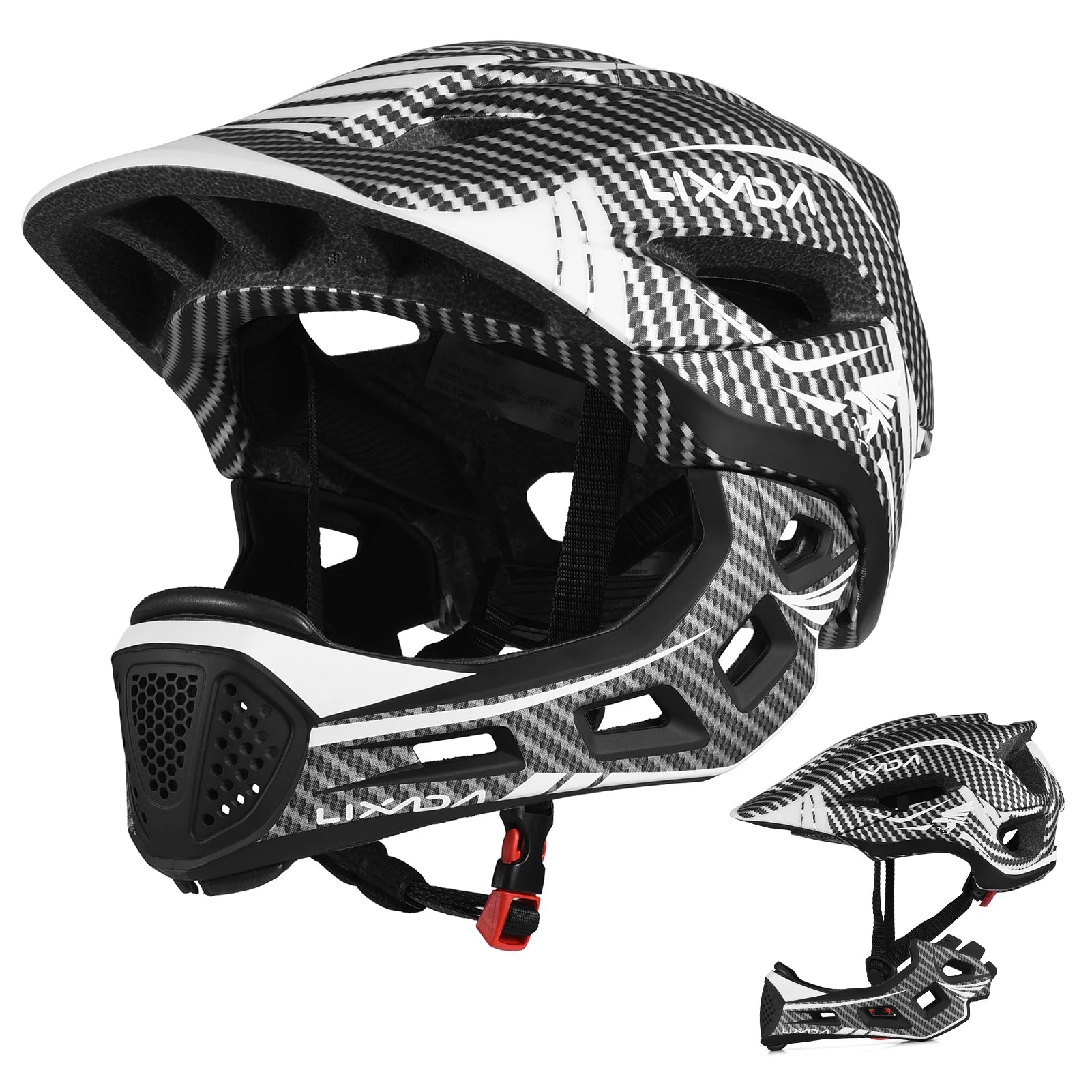Kids Detachable Full Face Helmet Children Sports Safety Bike Helmet Protective Gear Cycling Skateboarding Roller Skating Scooter