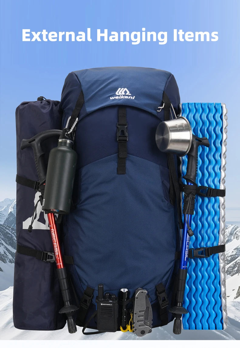 Hiking Backpack With Rain Cover Outdoor Camping Climbing Trekking Bag Large Sport Gear Organiser Daypack Travel Luggage Rucksack